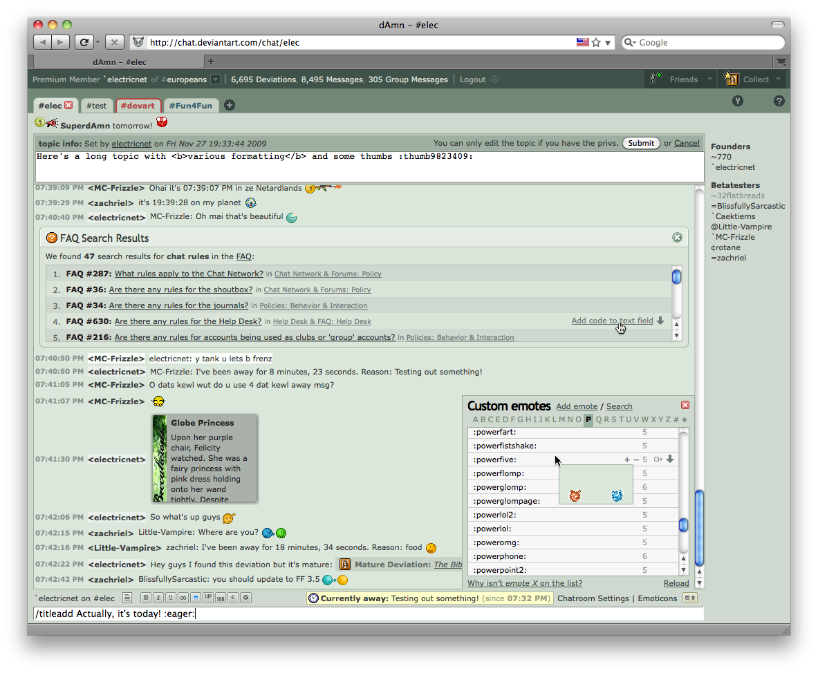 Screenshot of browser extension in use